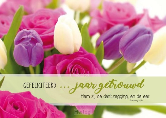 Gefeliciteerd ... jaar getrouwd - wenskaart Bijbeltekst SV