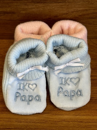 Ik hou van papa - slofjes roze en blauw